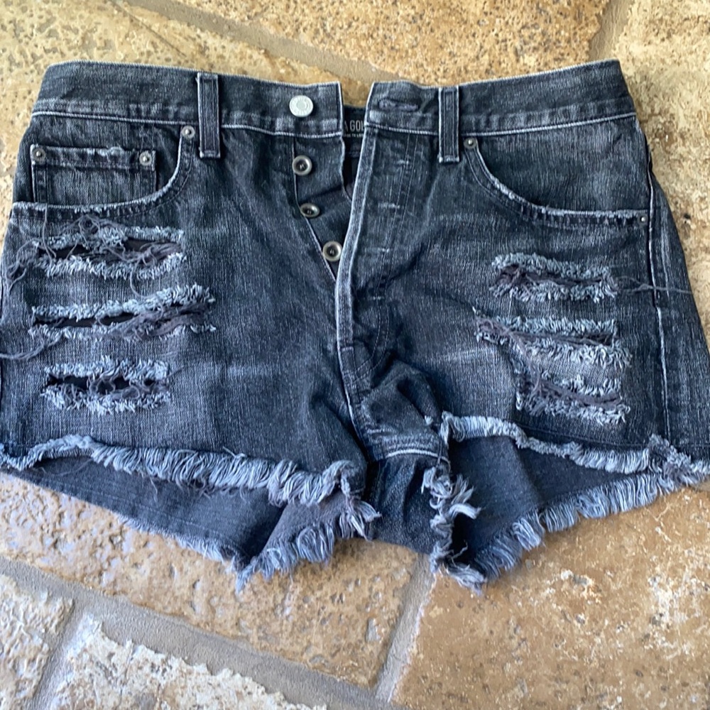AGOLDE black wash denim shorts